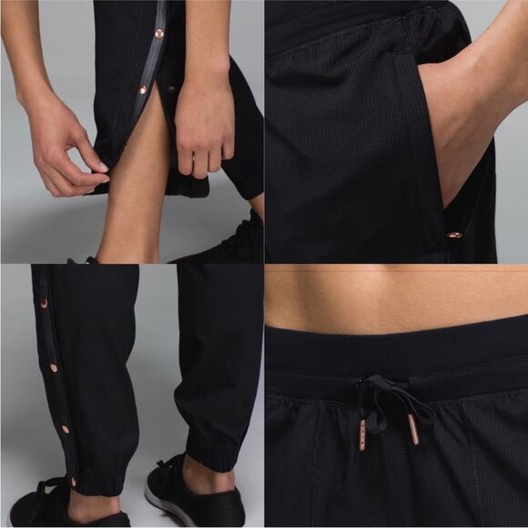 Lululemon Var-City Track Pants SIZE 4 Black Gold Athleisure Activewear Jogger - Picture 3 of 12